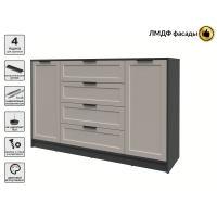 Тумба Тренд КТ-Т160 (Антрацит ЛДСП/ Луна ЛМДФ) Ш1600 В1020 Г451